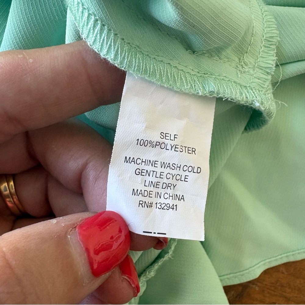 Amanda Uprichard Mint Green Tiered Sleeveless V-Neck Dress Size S Spring - Picture 8 of 8